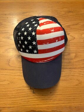 American Flag Trucker Hat - Red, White & Blue